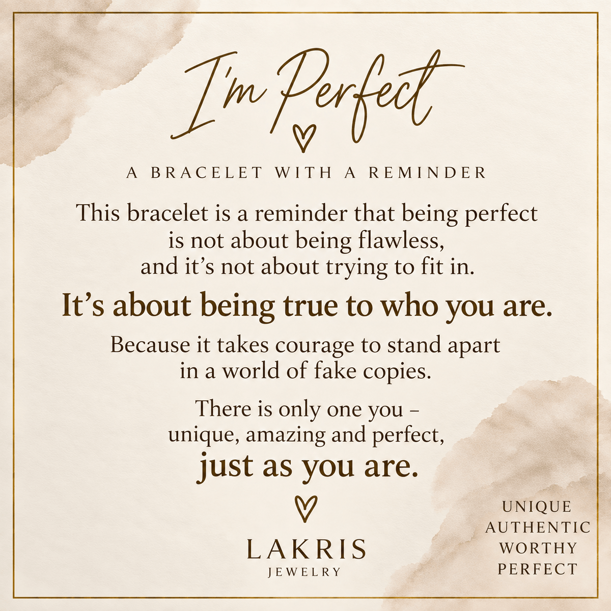 I'M PERFECT – Lakris Jewelry